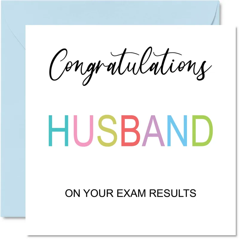 Husband Exam Results Card: Congrats Message for Him