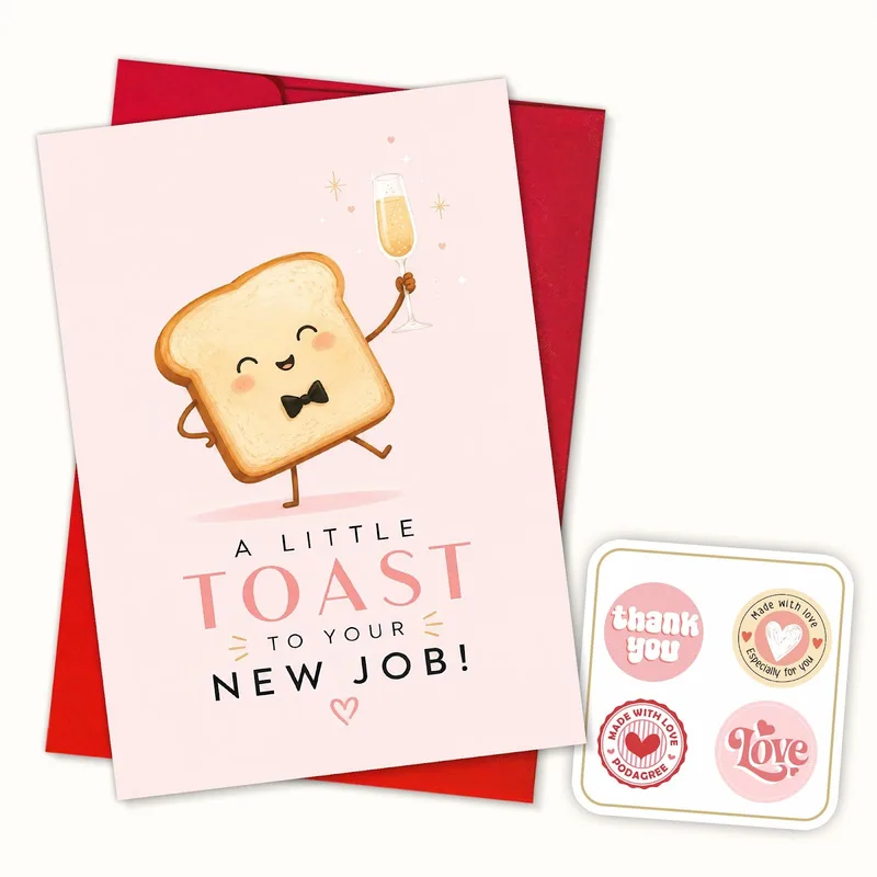 Toast New Job Card: A Little Toast to Your New Job