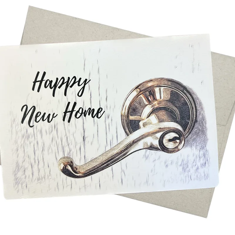 Silver Door Handle Sketch Card for a New Home