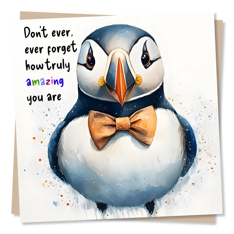 Puffin Encouragement Card: A Reminder to Keep Believing in Yourself