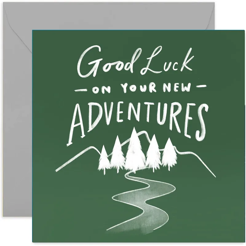 Green Mountain Trail Illustration Card for New Adventures