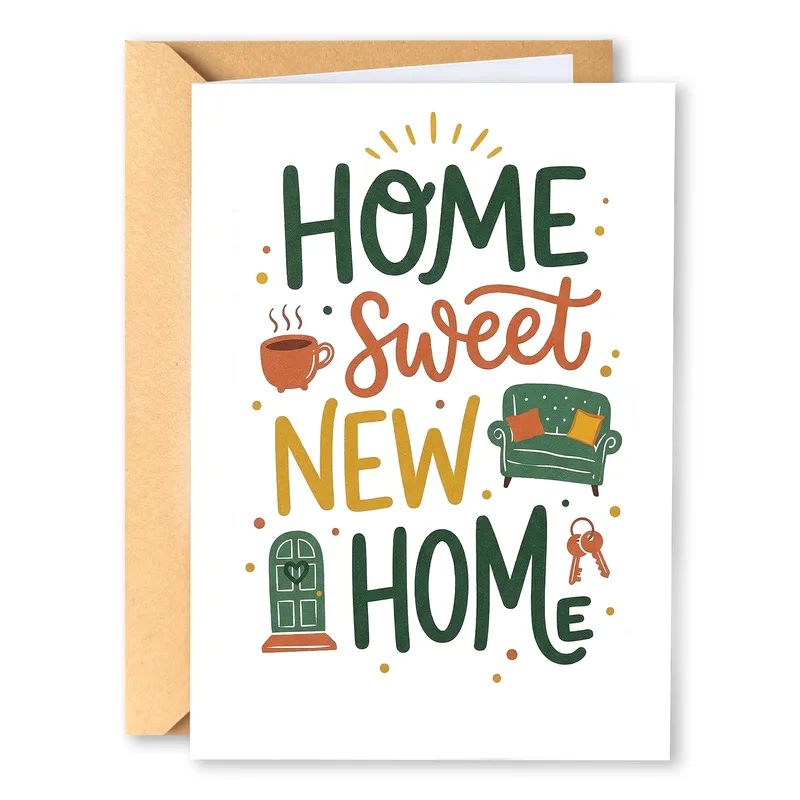Home Sweet New Home Card for Movers and Newcomers