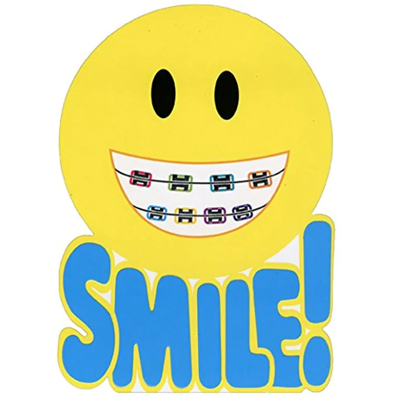 Braces Smile Card: A Cheerful Yellow Smiley with Braces