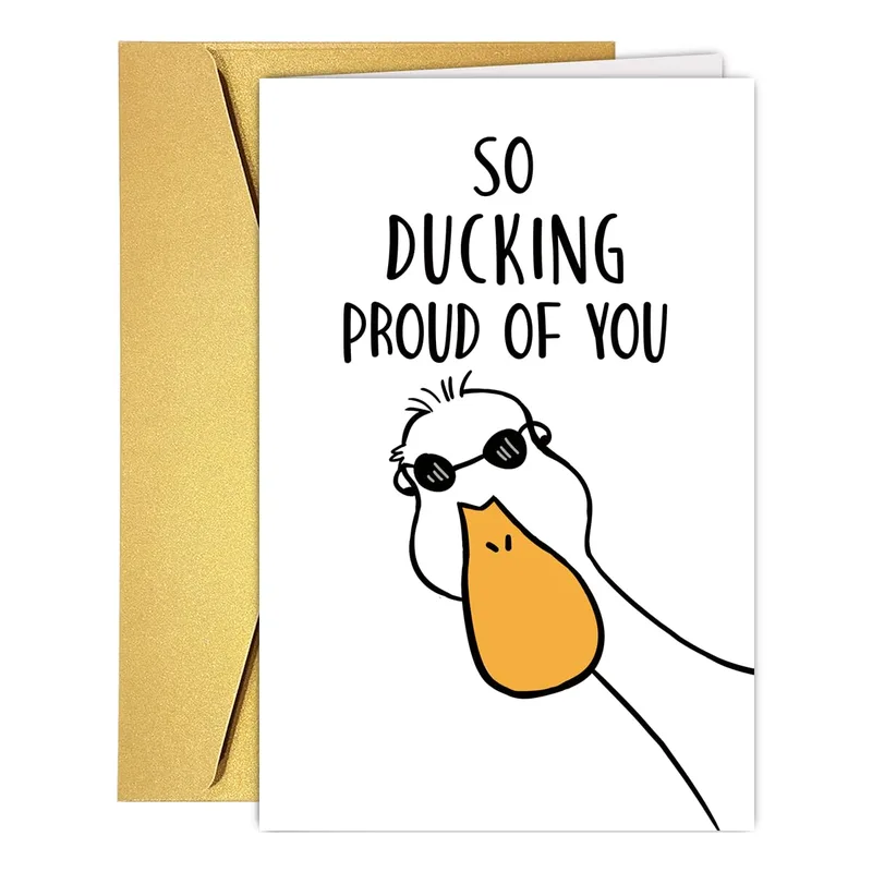 Duck Pun Card: So Ducking Proud of You, Congratulations