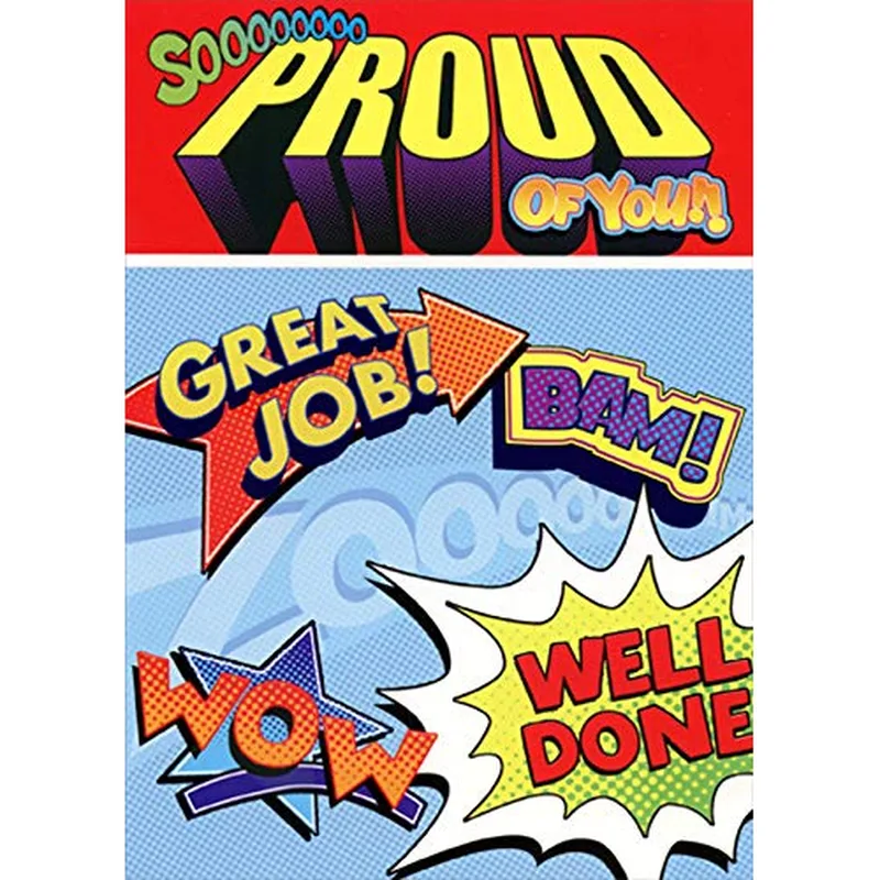 Great Job Card: Comic Pop Art Words Greeting Card