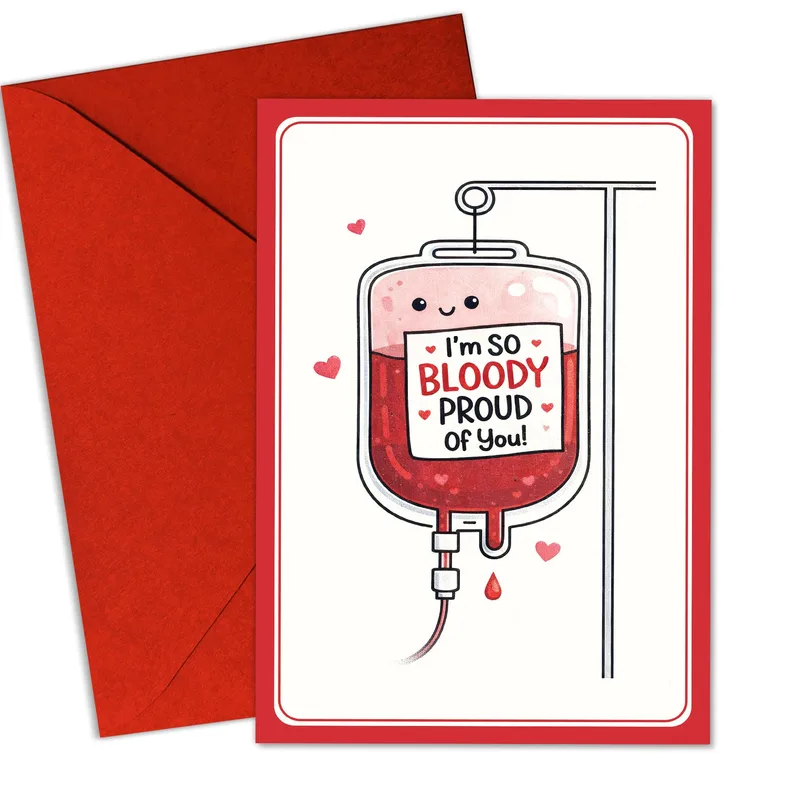 Blood Donor Congratulations Card: Bloody Proud of You