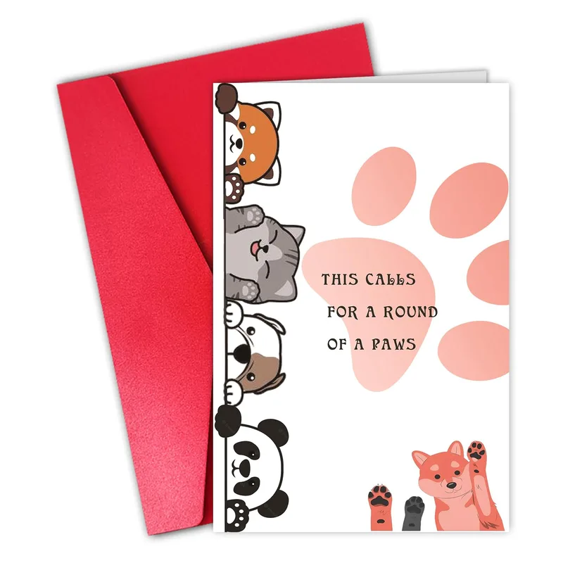 Pet Lover Congratulations Card with a Paw Pun