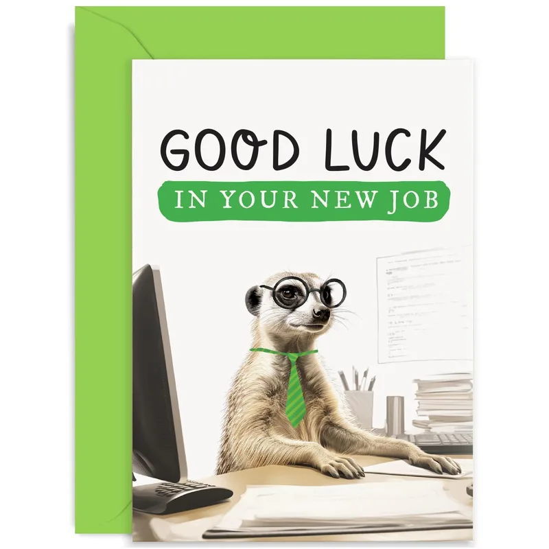 Meerkat Office Card: Good Luck in Your New Job