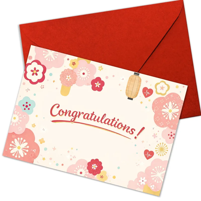 Pink Floral Congratulations Card for Good News Days