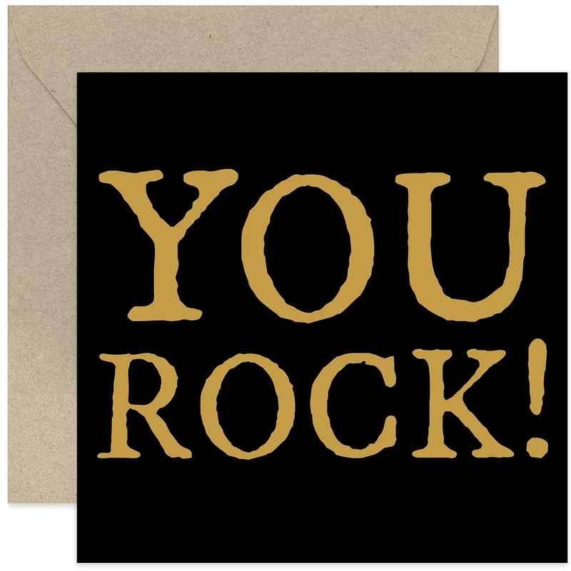 Rock Star Card: A Bold Gold Message of Encouragement