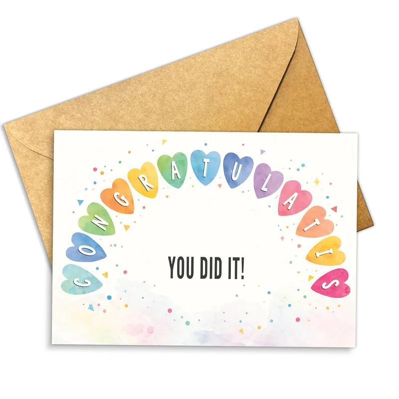 Congratulations Rainbow Card: Hearts for Your Big Win