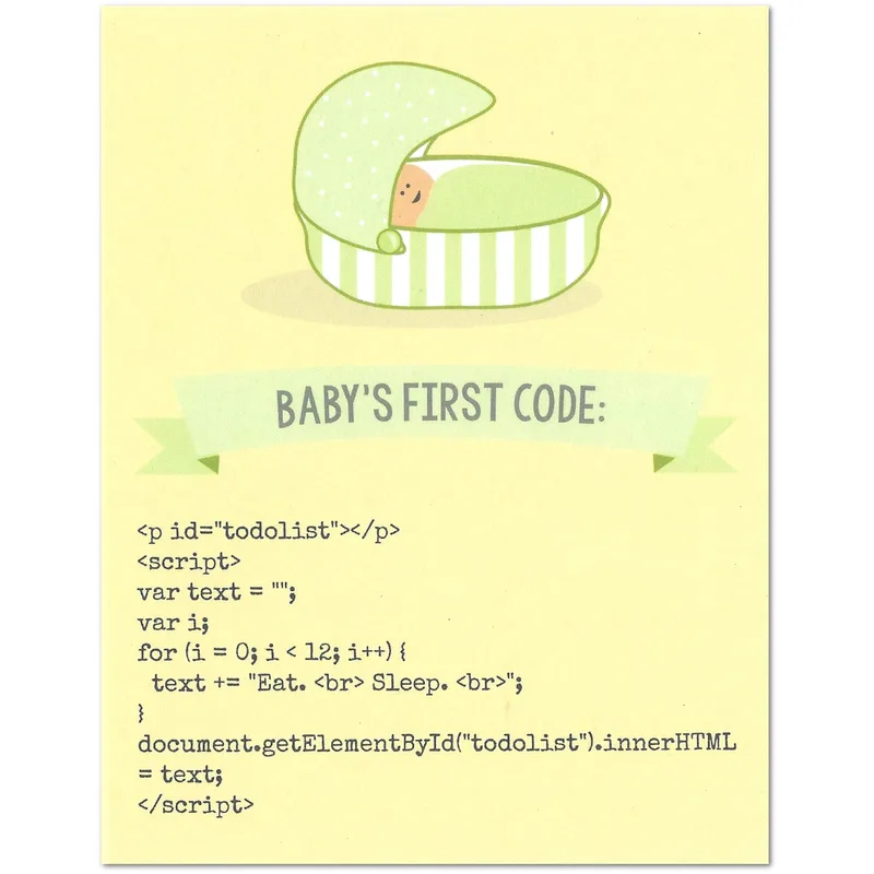 Green Striped Baby Crib Card for a New Arrival