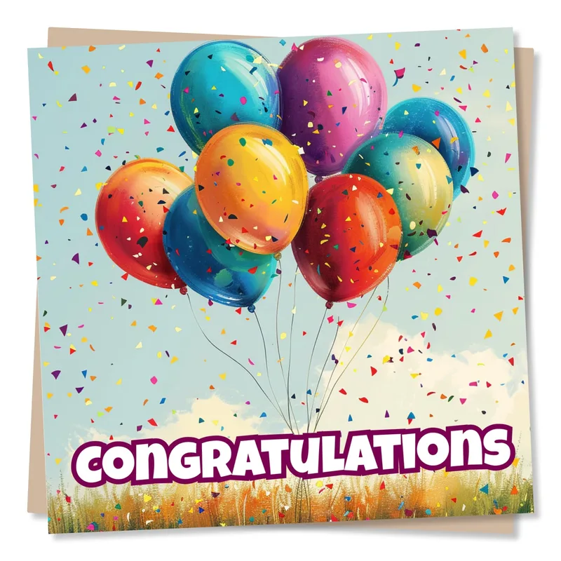 Colorful Balloons Congratulations Card for Good News