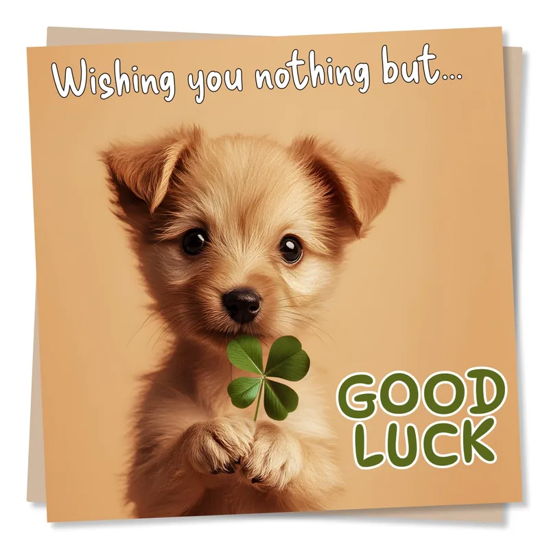 Puppy Good Luck Card for Any Big Moment