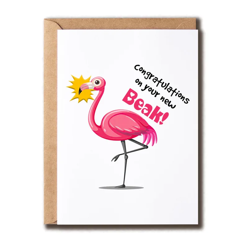 Flamingo Beak Card for Your Big Day Ahead