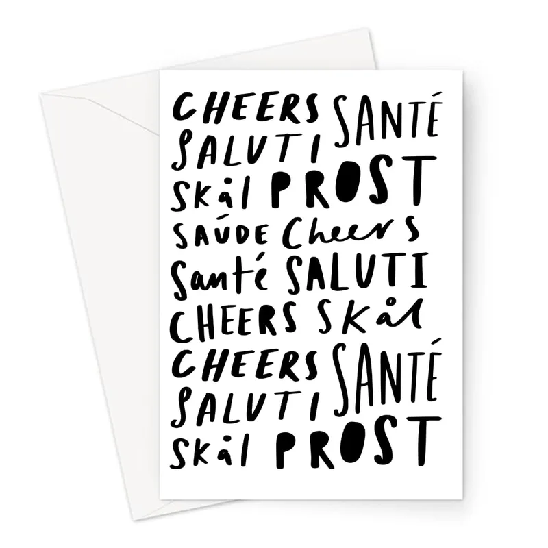 Cheers Languages Card: Toast in Seven Tongues