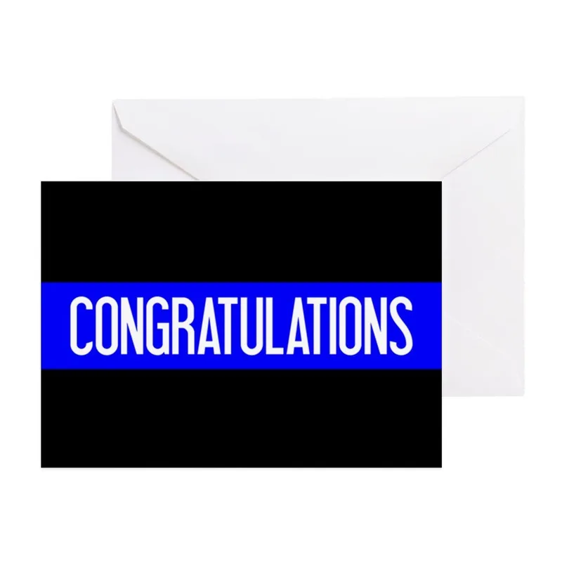 Police Congratulations Card with a Thin Blue Line