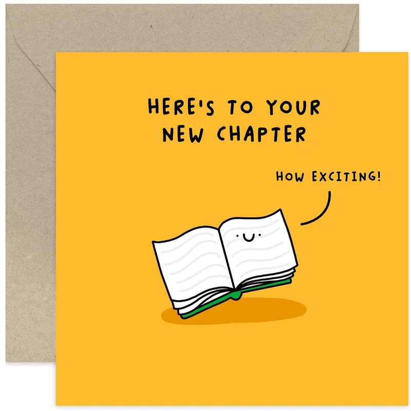 Here's To Your New Card: A Cute Book Card for New Chapters