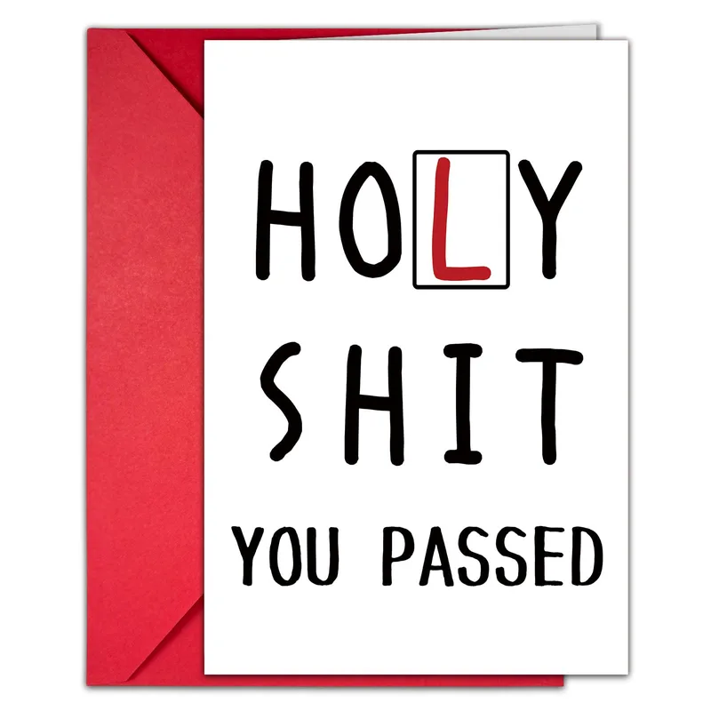 Congrats You Passed Card with a Bold Red Letter Twist