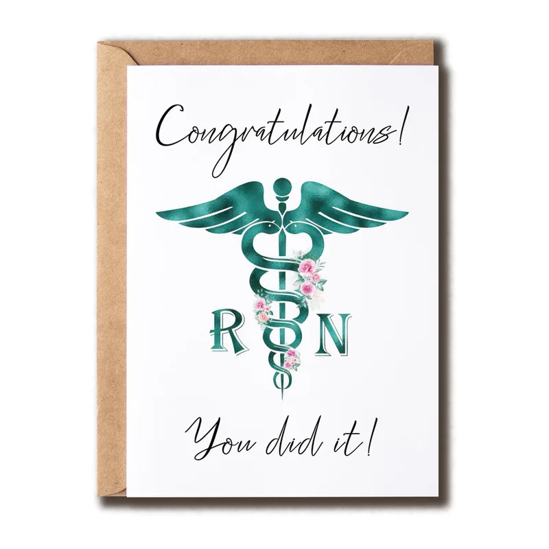 Nursing School Graduate Card Celebrating RN Achievement