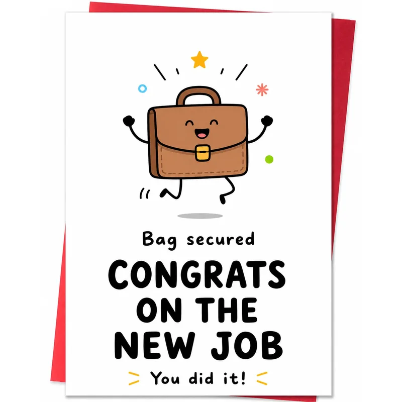 Got the Job Card: A Jumping Briefcase Congratulations
