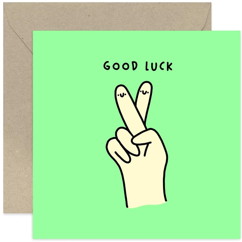 Crossed Fingers Card: Good Luck Wishes With a Smile