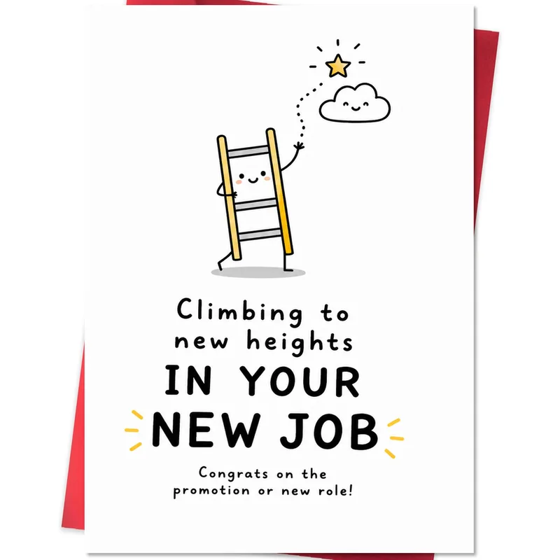 New Job Promotion Card: A Ladder Climbing Toward a Star
