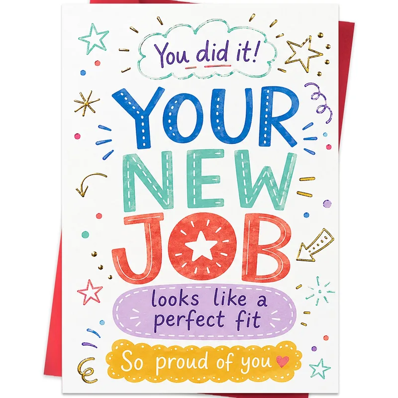 Proud of You Job Card for a New Start at Work