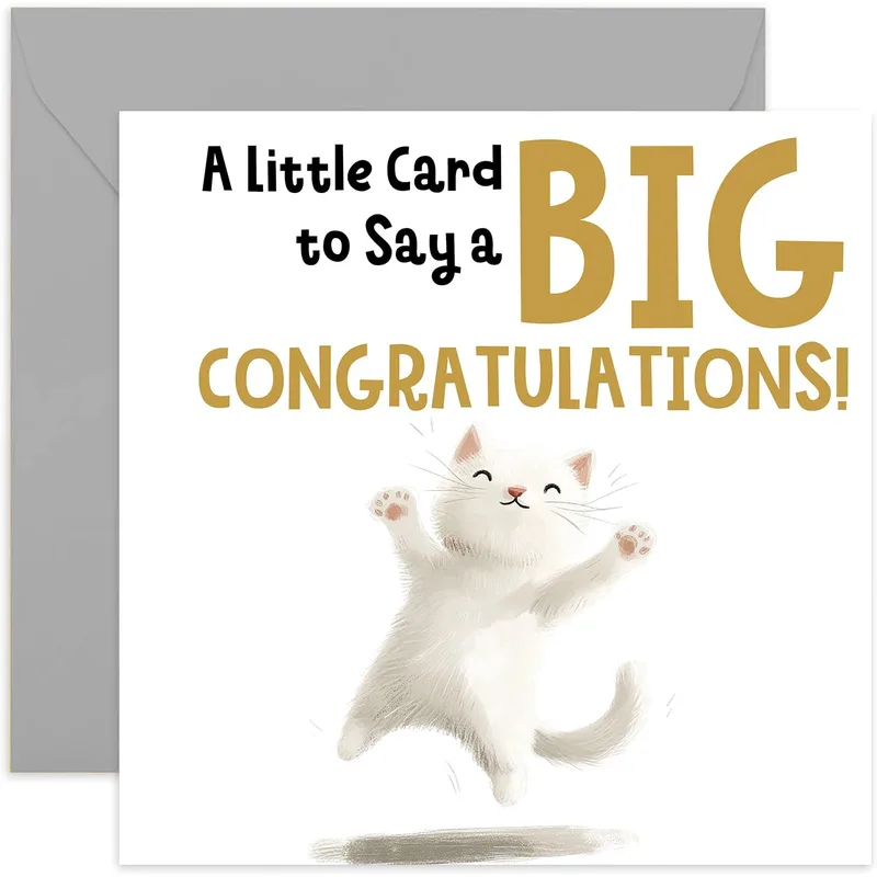 Congratulations Cat Card: A Big Hooray in a Small Card