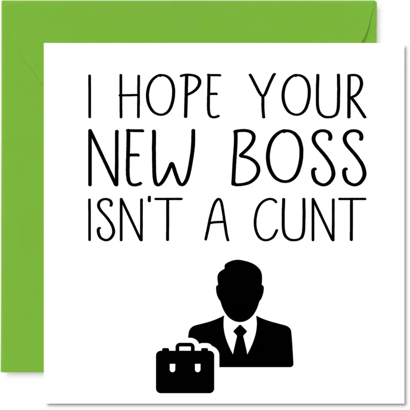 New Boss Card: Cheeky Good Luck Card for Your Next Job