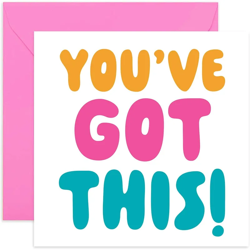 You've Got Card – Greeting card reading YOU'VE GOT THIS in neon bubble letters – Greeting Card in black