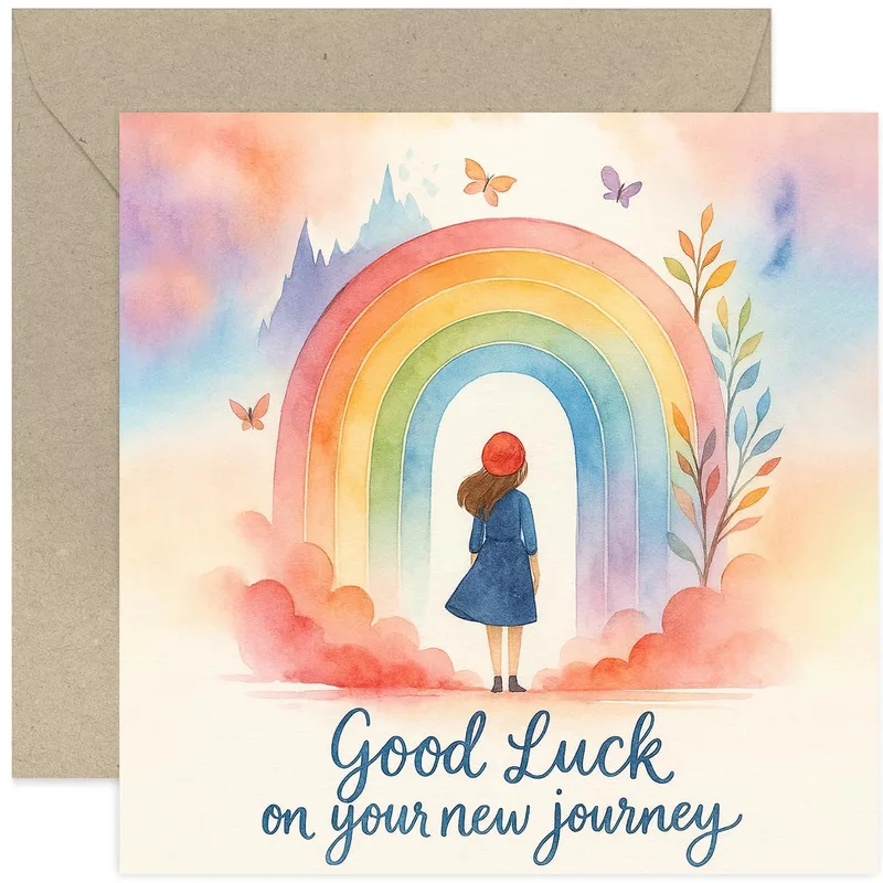 Rainbow Journey Card: a good luck card for a new chapter