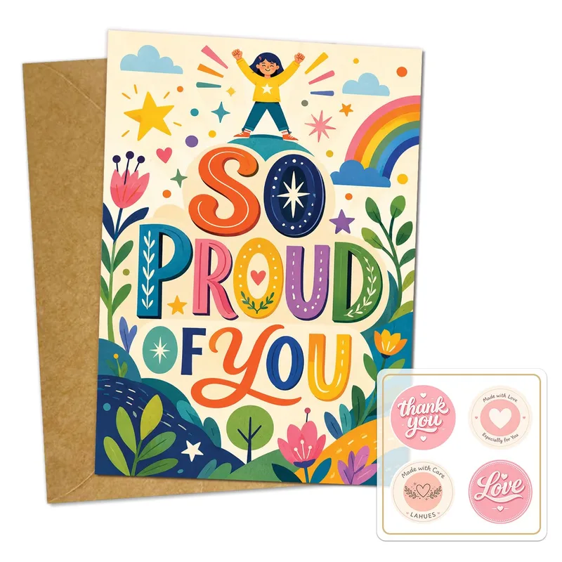 Congrats Rainbow Card: So Proud of You, Bright and Bold