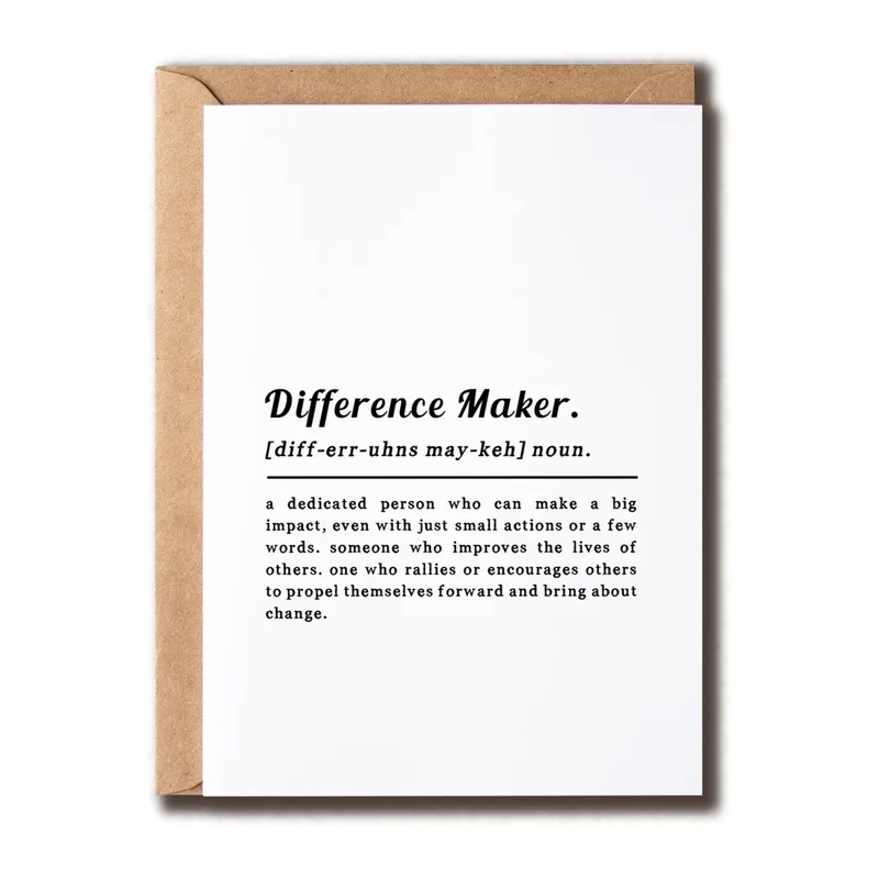 Thank You Difference Maker Card: A Dictionary-Style Thank You