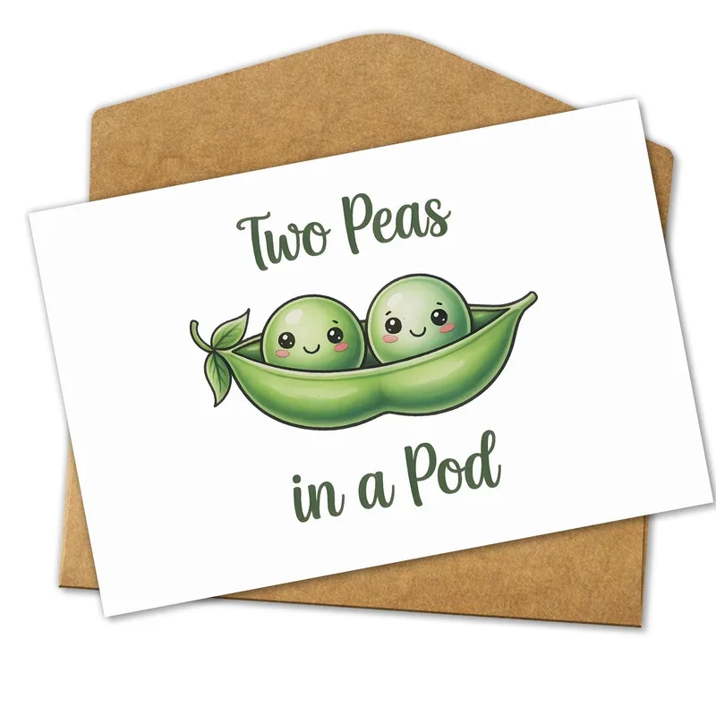 Two Peas in a Pod Card for New Parents and Twins