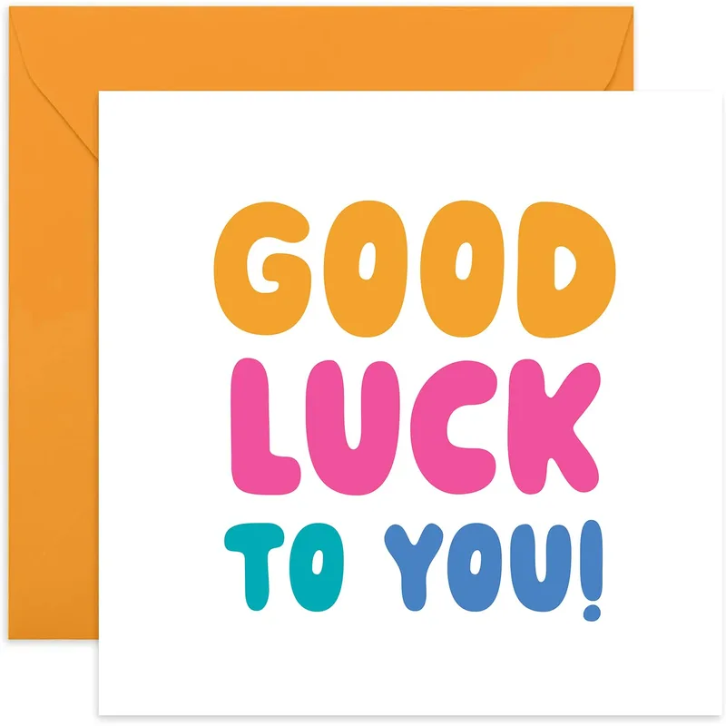 Good Luck to You Card with Bubble Lettering
