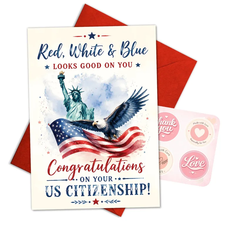 US Citizenship Congratulations Card for Your Big Day