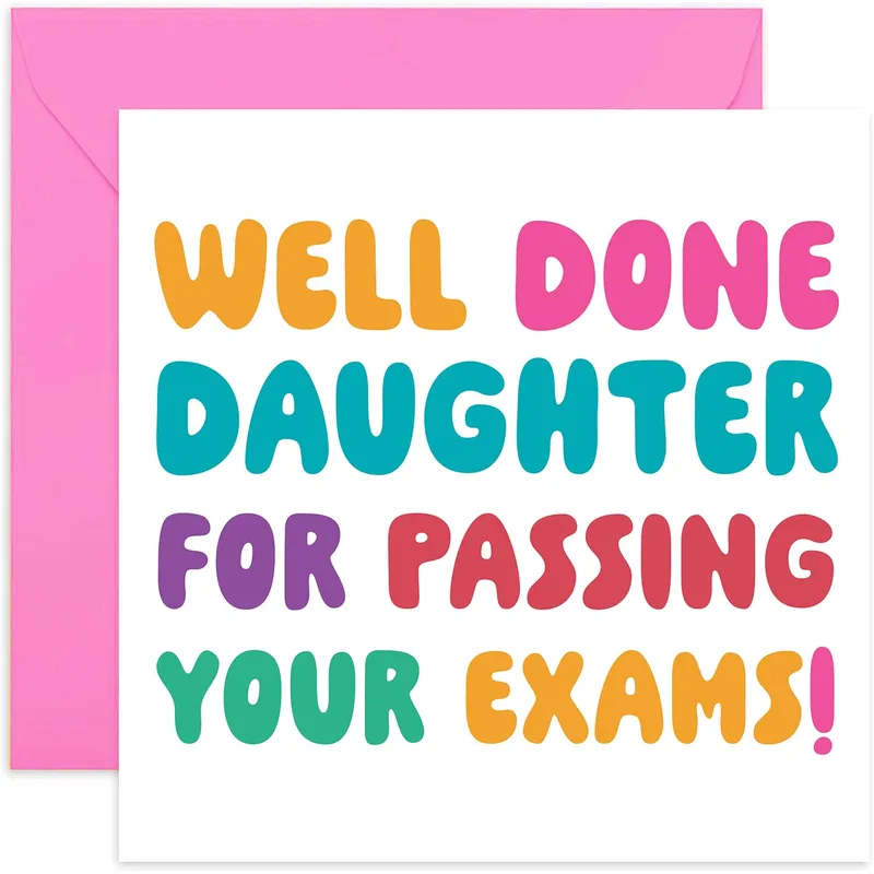 Daughter Exam Success Card: Well Done Congrats Card