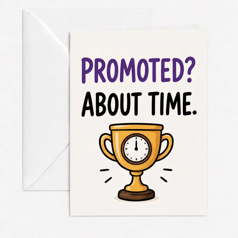 Finally Promoted Card: A Trophy Clock That Says About Time