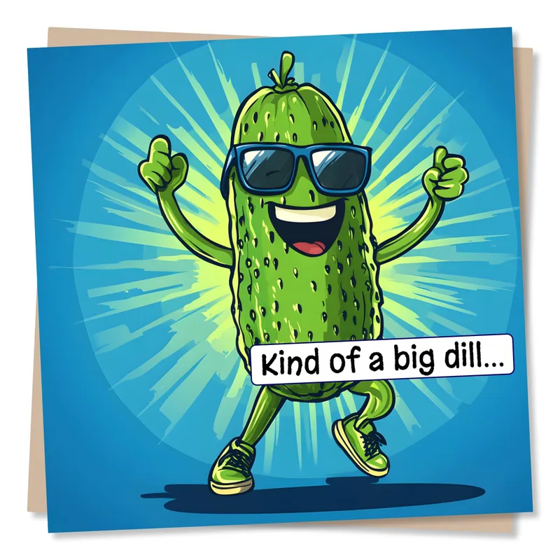 Big Dill Card: Dancing Pickle Congratulations Card