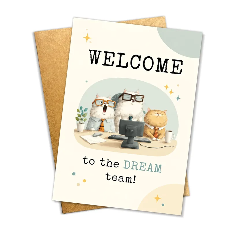 Office Cats Welcome Card for Your New Team Member