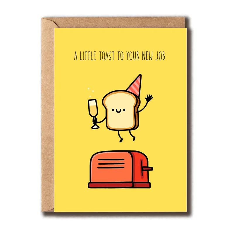 New Job Toast Card: A Cheerful Start to Your Next Chapter