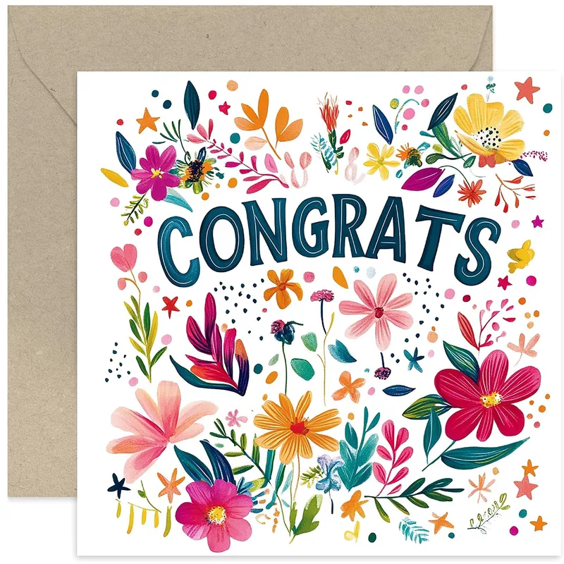 Congrats Floral Card: a bright bloom for good news