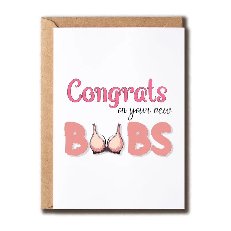 New Boobs Card: Playful Congrats Greeting Card