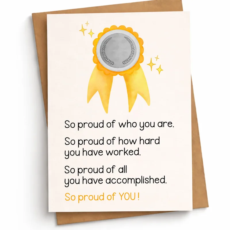 Gold Ribbon Medal Award Card: Congrats for Your Win