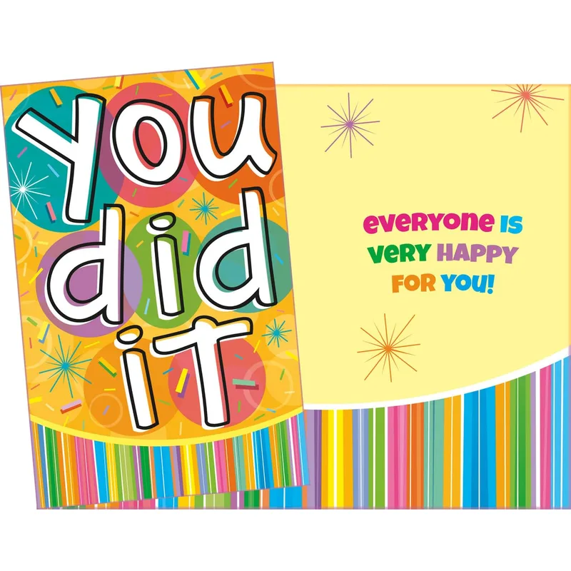 You did it everyone Card: a bright congrats for a big win