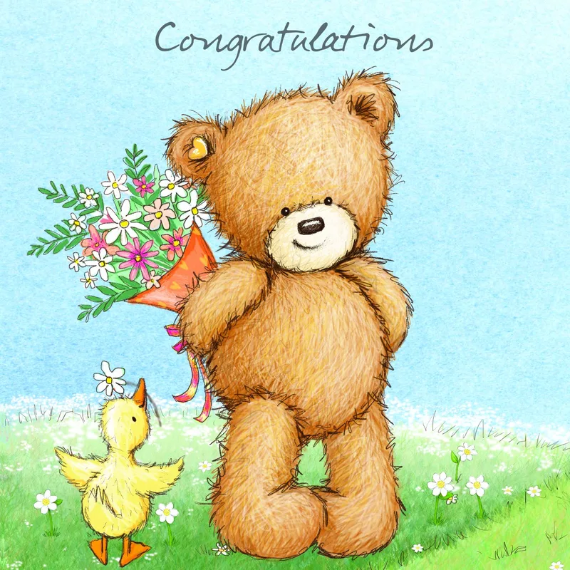 Teddy Bear Congratulations Card for Good News