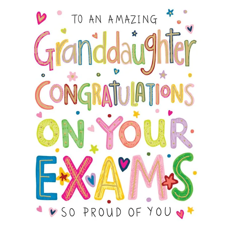 Granddaughter Exams Congratulations Card for a Proud Grandparent