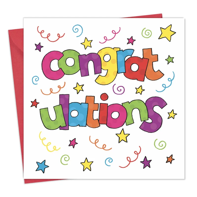 Colorful Stars and Swirls Card for Your Big Win