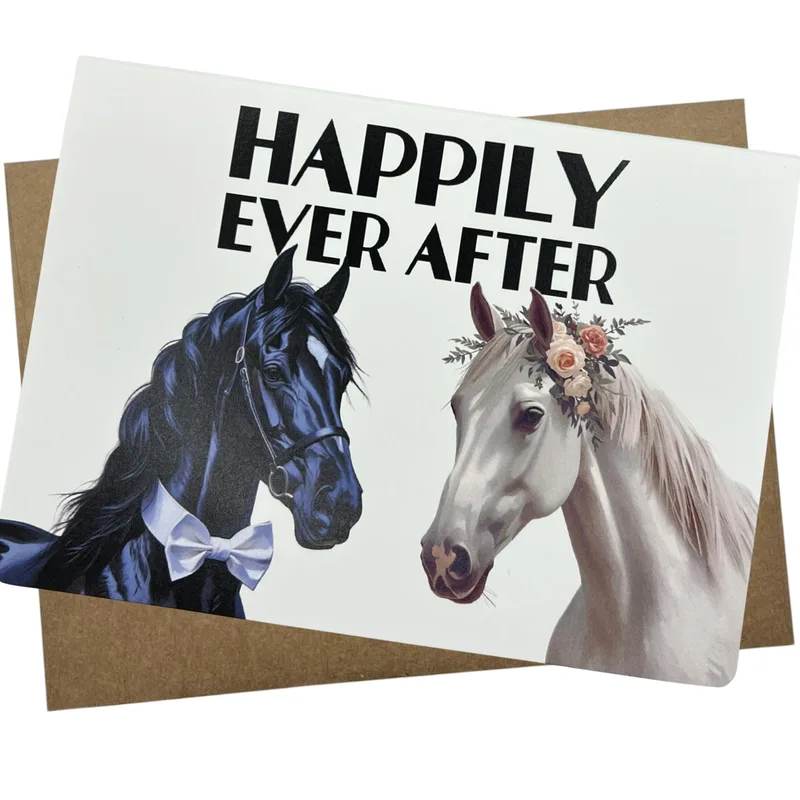 Wedding Horses Card: Happily Ever After Horse Couple